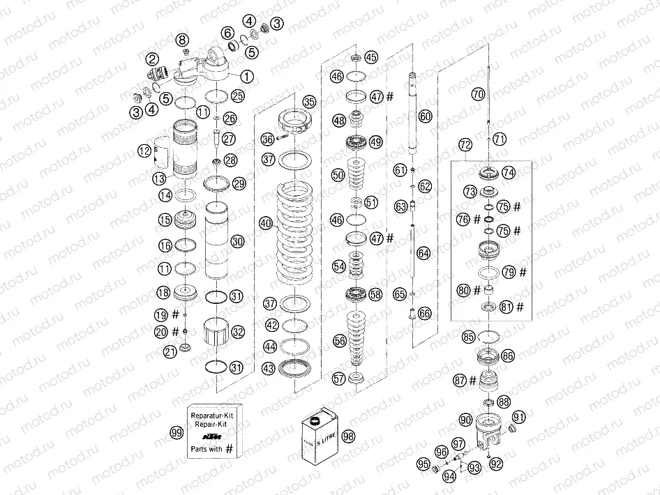 SHOCK ABSORBER DISASSEMBLED