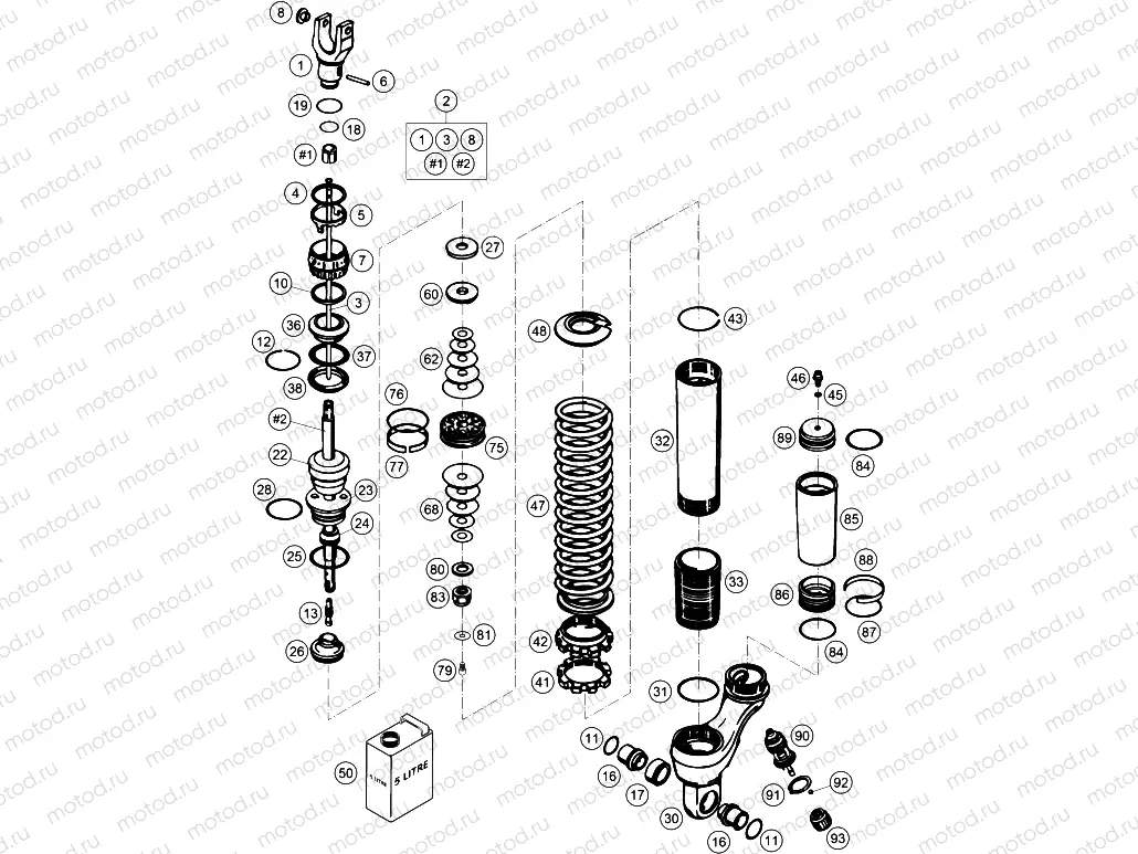 SHOCK ABSORBER DISASSEMBLED