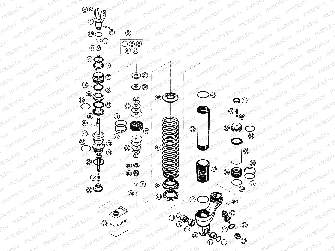 SHOCK ABSORBER DISASSEMBLED