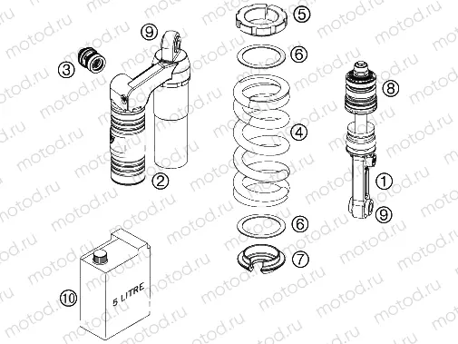SHOCK ABSORBER DISASSEMBLED