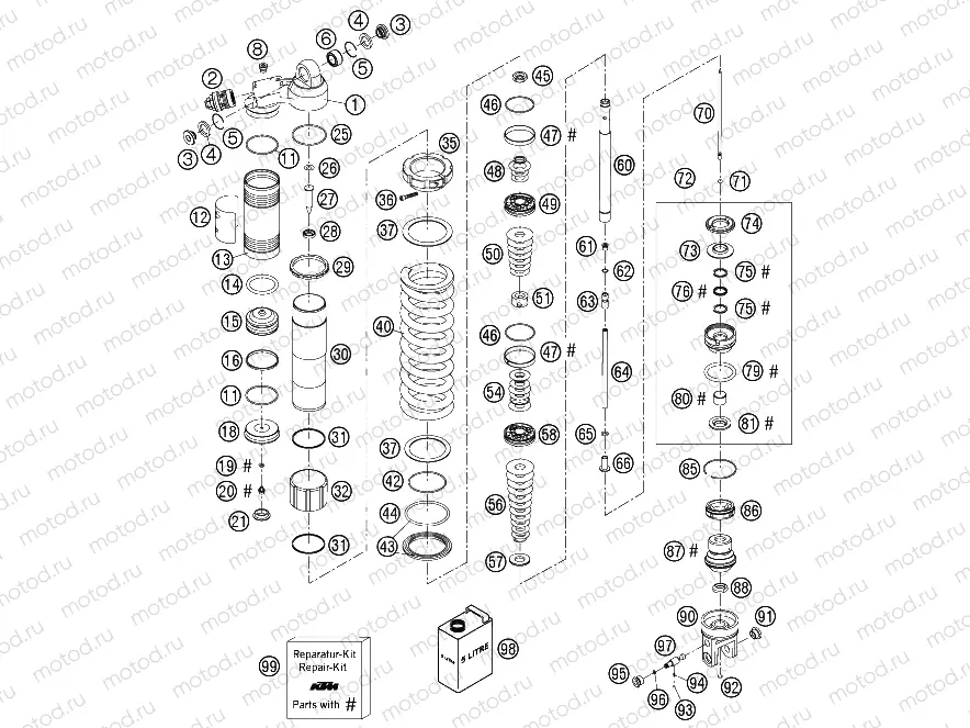 SHOCK ABSORBER DISASSEMBLED