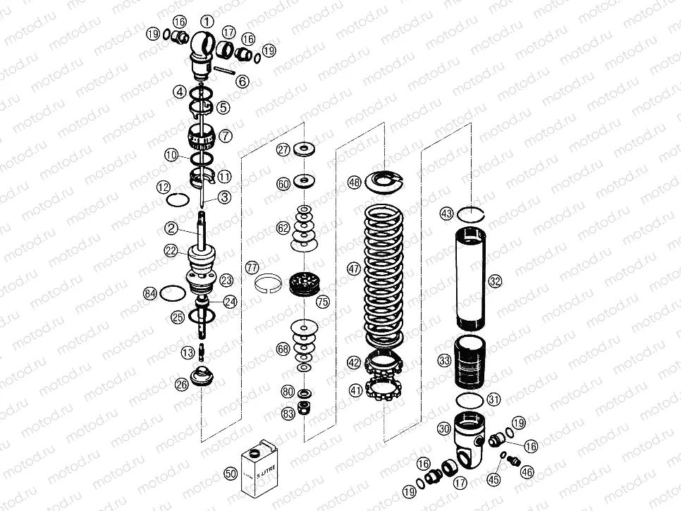 SHOCK ABSORBER DISASSEMBLED
