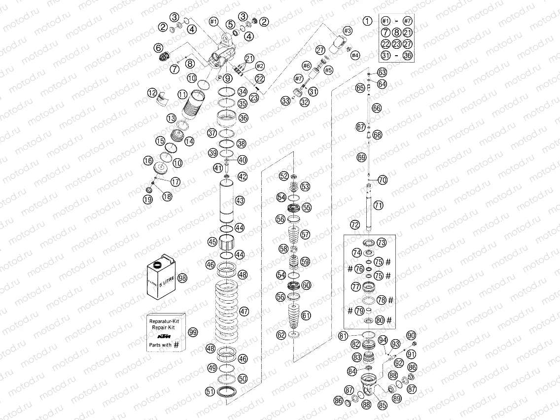 SHOCK ABSORBER DISASSEMBLED