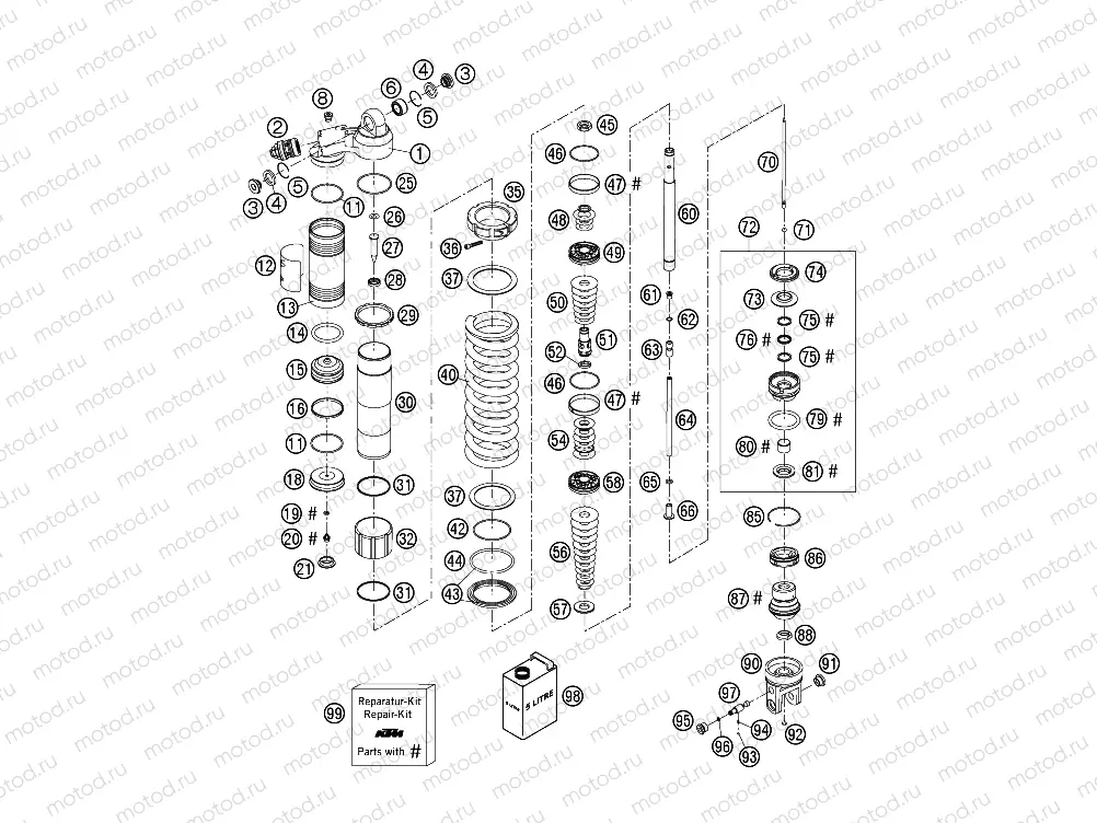 SHOCK ABSORBER DISASSEMBLED