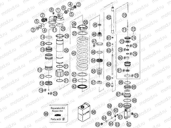 SHOCK ABSORBER DISASSEMBLED