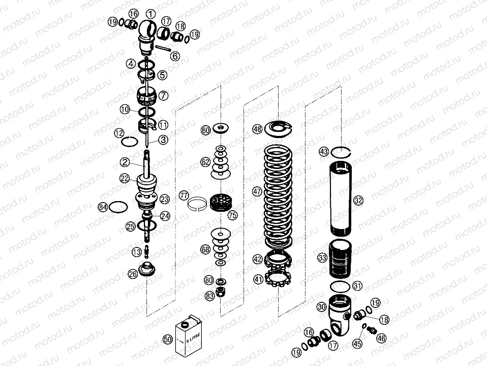 SHOCK ABSORBER DISASSEMBLED