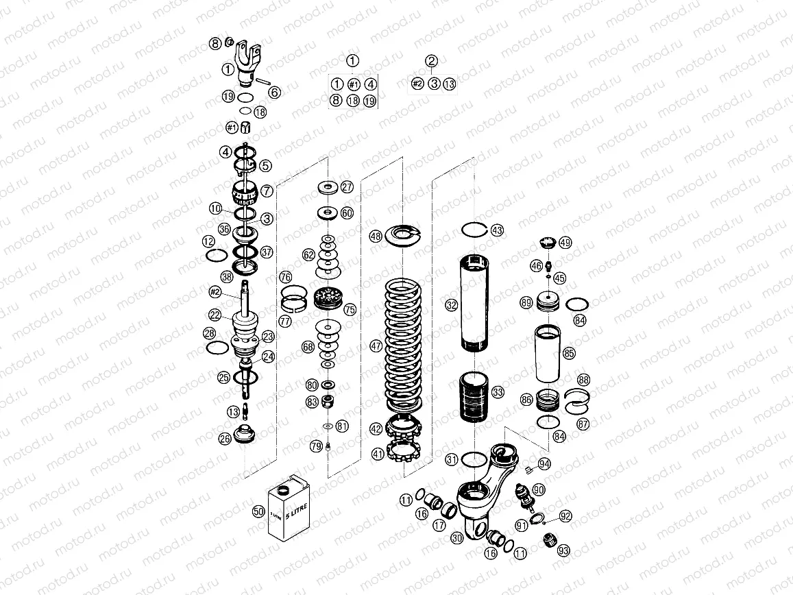 SHOCK ABSORBER DISASSEMBLED