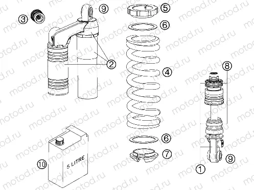 SHOCK ABSORBER DISASSEMBLED