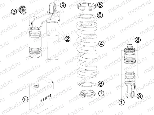 SHOCK ABSORBER DISASSEMBLED