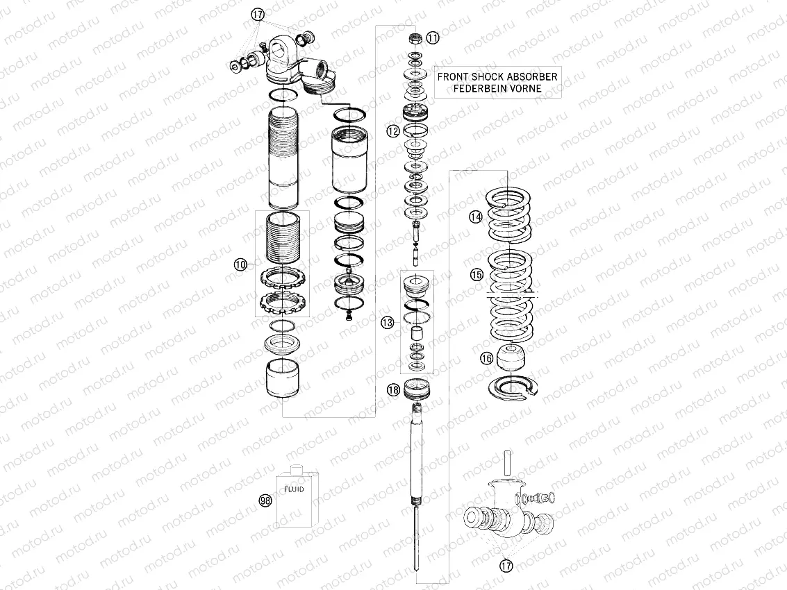 SHOCK ABSORBER DISASSEMBLED