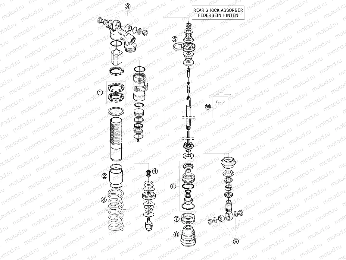 SHOCK ABSORBER DISASSEMBLED