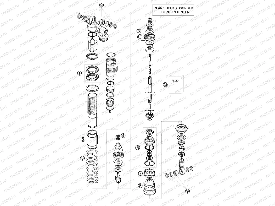 SHOCK ABSORBER DISASSEMBLED