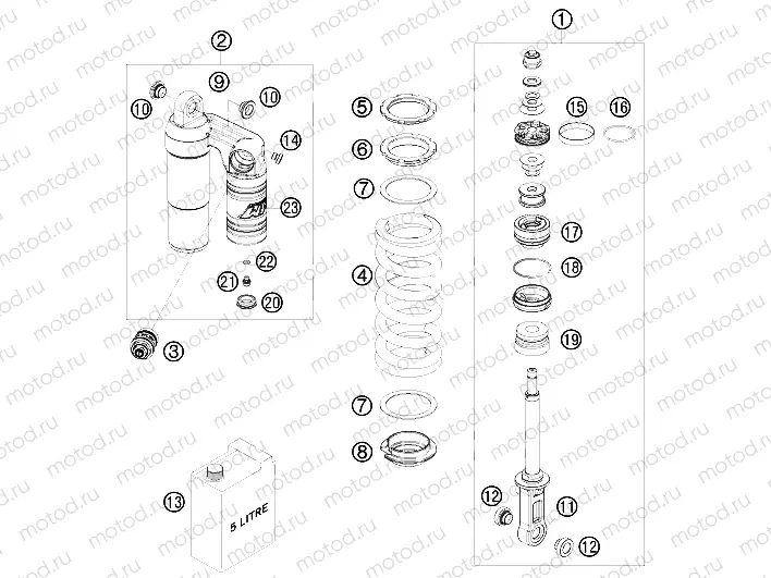 SHOCK ABSORBER DISASSEMBLED