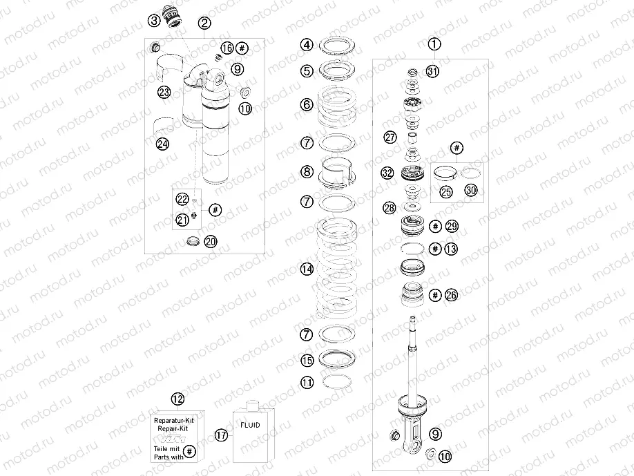 SHOCK ABSORBER DISASSEMBLED