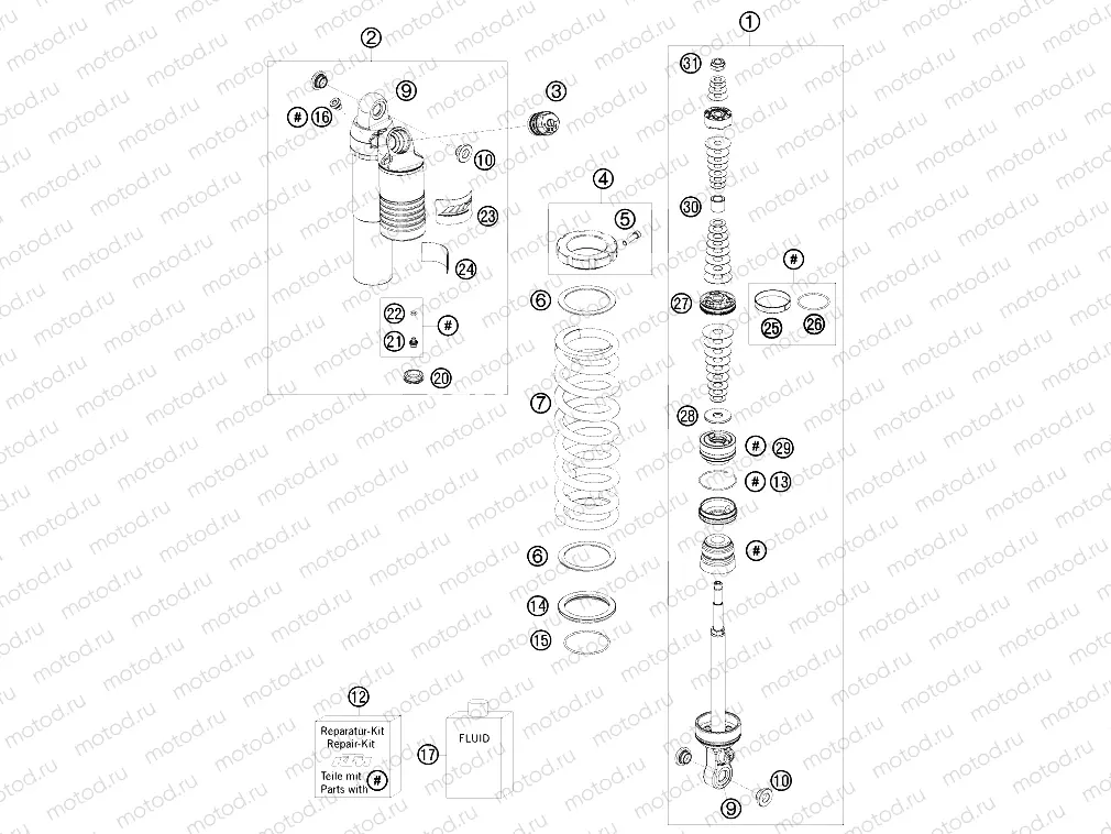 SHOCK ABSORBER DISASSEMBLED