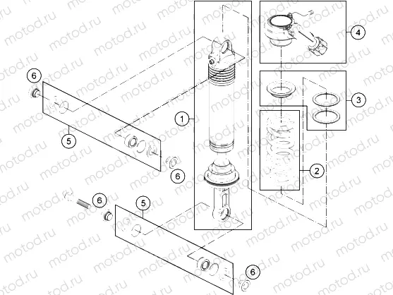 SHOCK ABSORBER DISASSEMBLED
