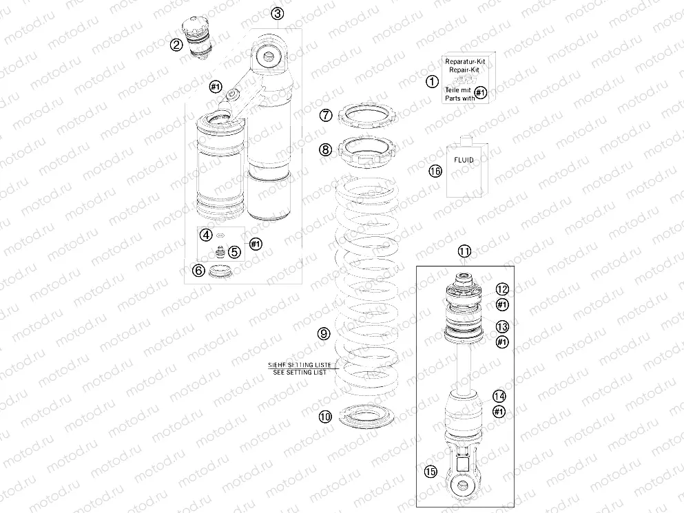 SHOCK ABSORBER DISASSEMBLED