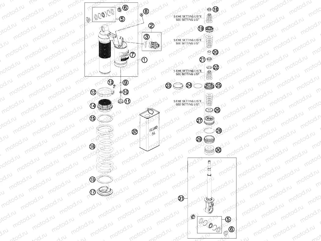 SHOCK ABSORBER DISASSEMBLED