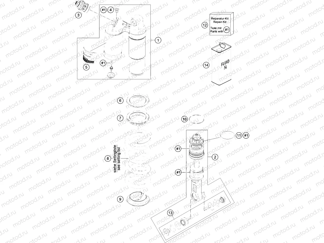 SHOCK ABSORBER DISASSEMBLED