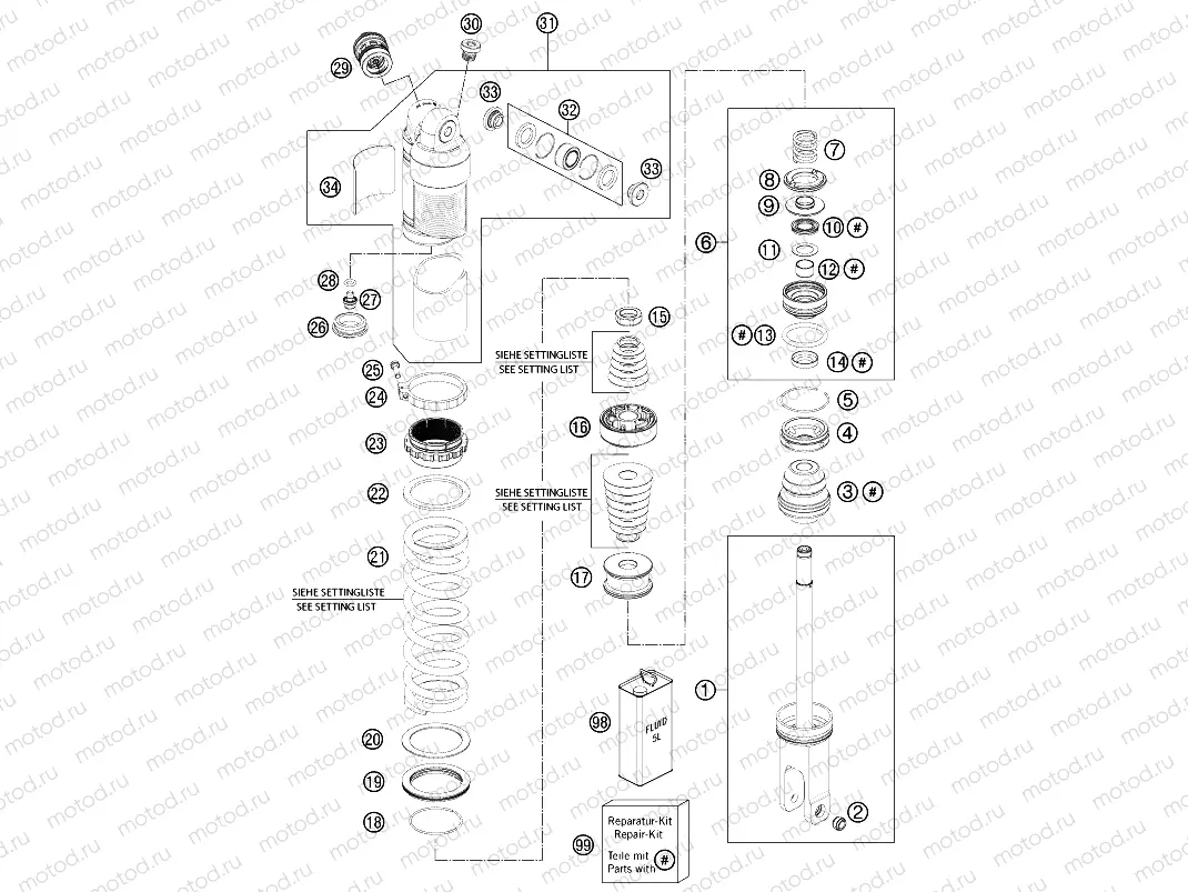 SHOCK ABSORBER DISASSEMBLED