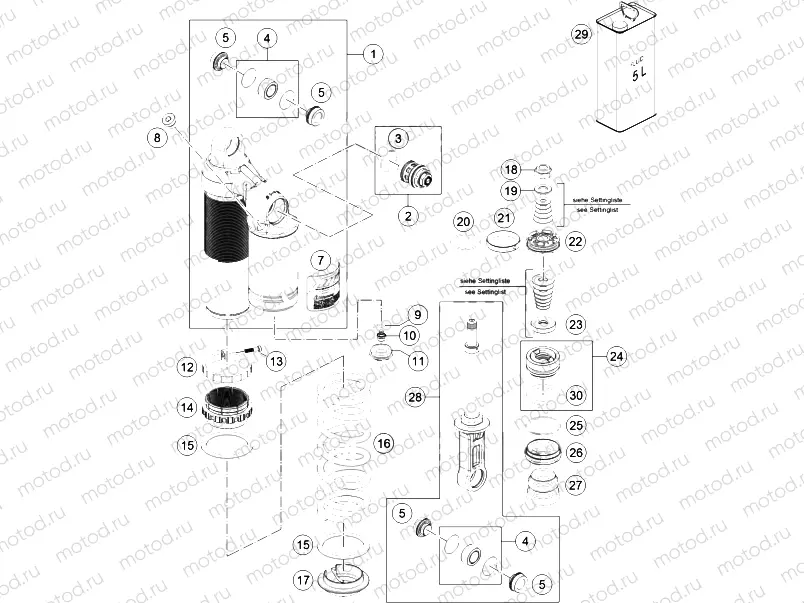 SHOCK ABSORBER DISASSEMBLED