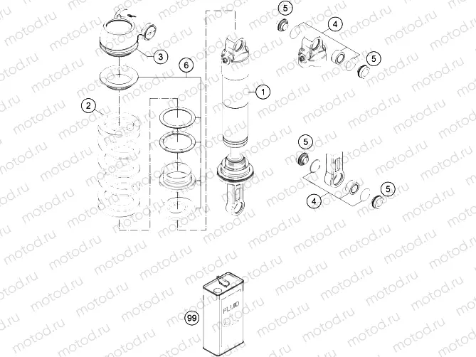 SHOCK ABSORBER DISASSEMBLED