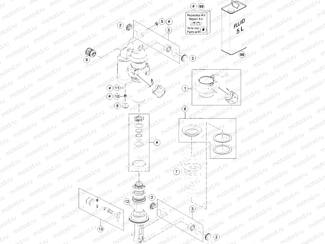SHOCK ABSORBER DISASSEMBLED