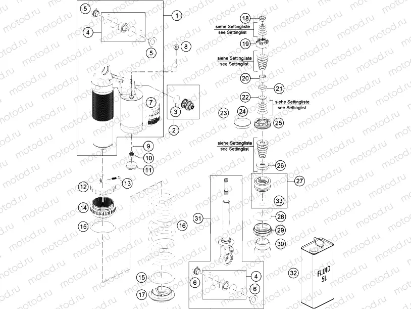 SHOCK ABSORBER DISASSEMBLED