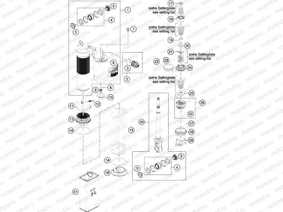 SHOCK ABSORBER DISASSEMBLED