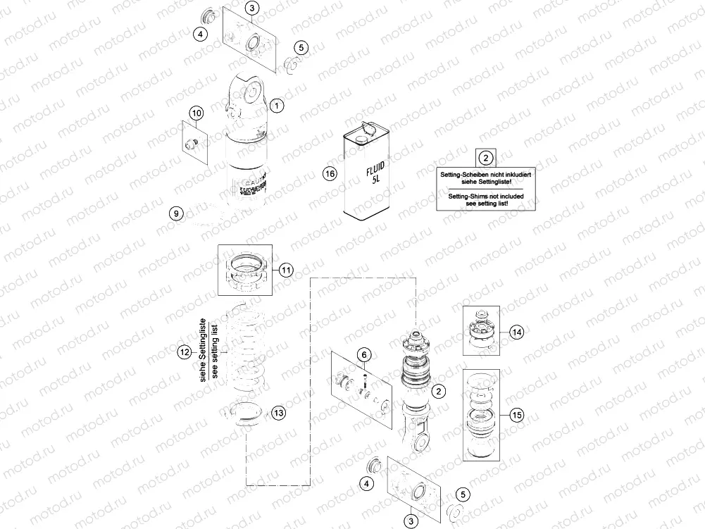 SHOCK ABSORBER DISASSEMBLED