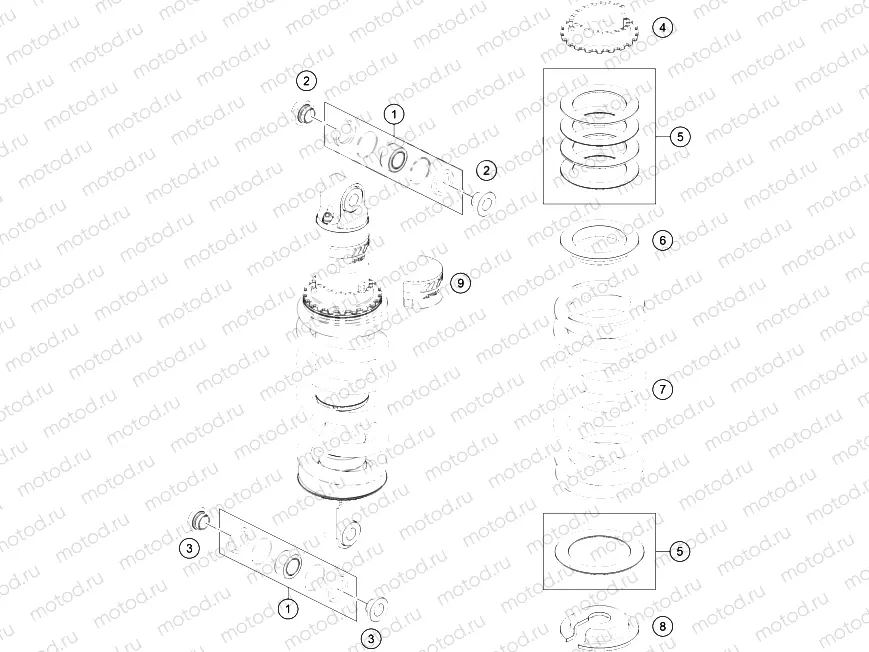 SHOCK ABSORBER DISASSEMBLED