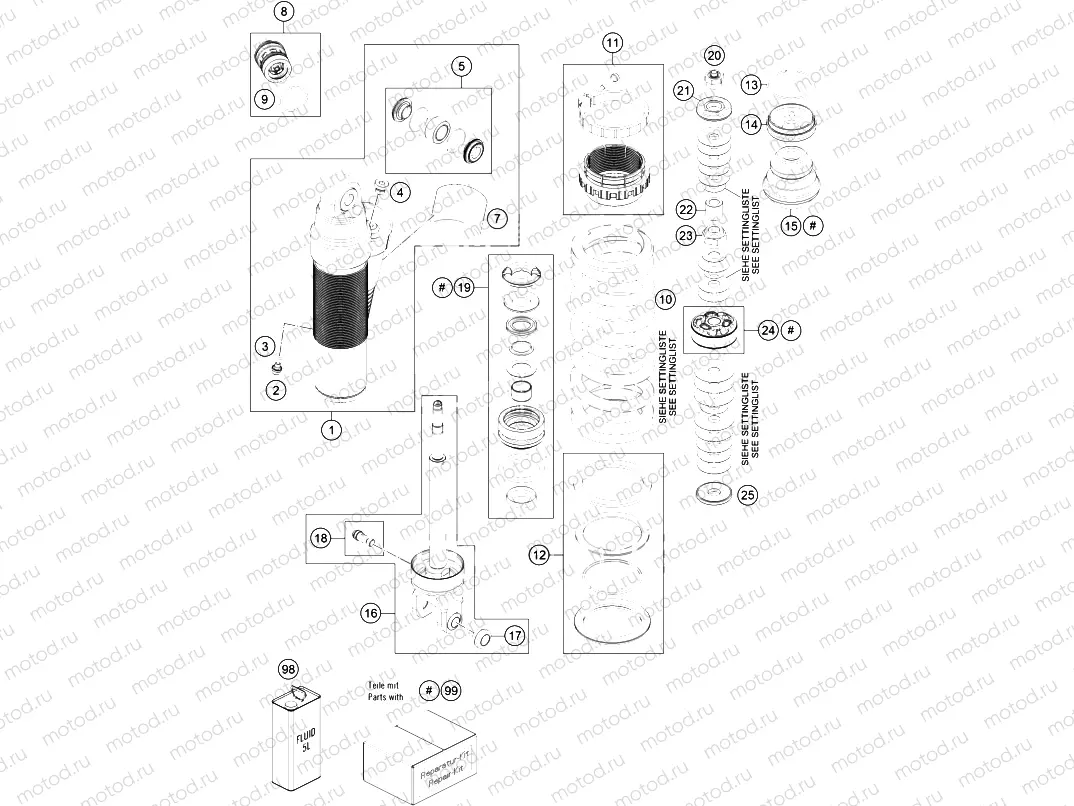 SHOCK ABSORBER DISASSEMBLED