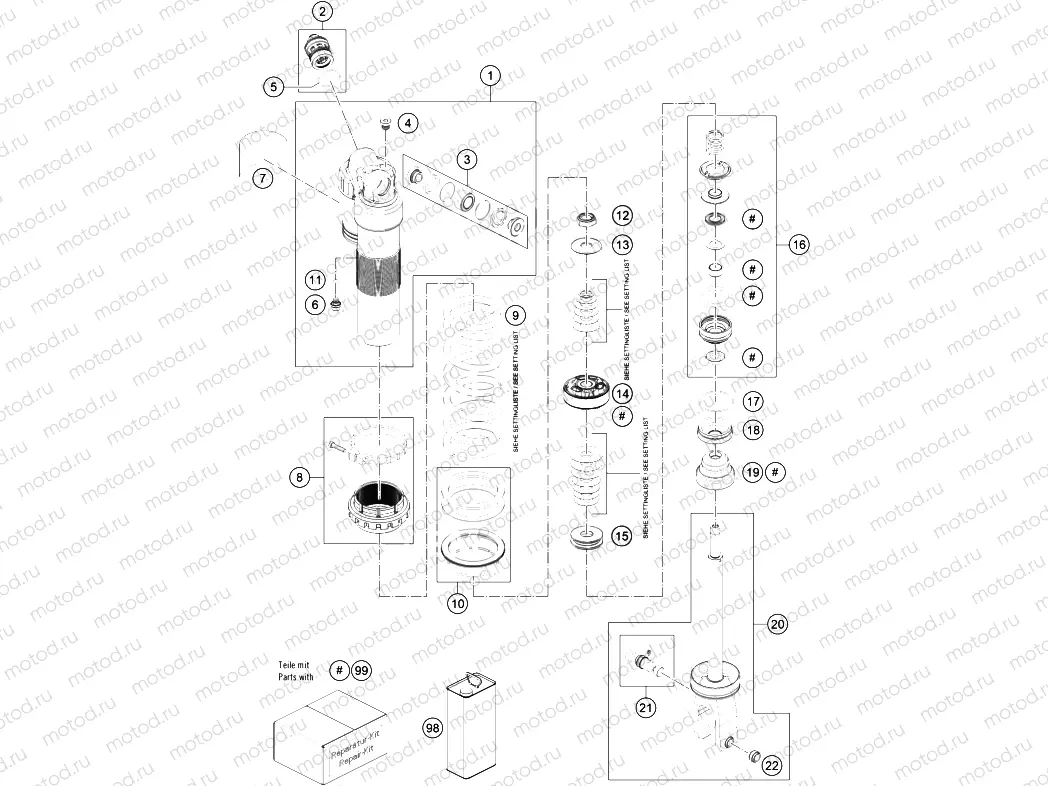 SHOCK ABSORBER DISASSEMBLED