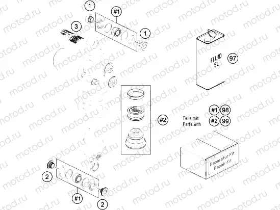 SHOCK ABSORBER DISASSEMBLED