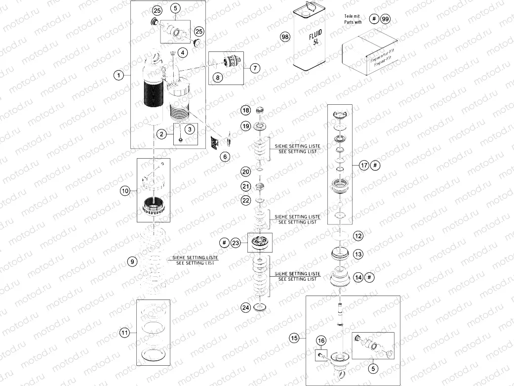SHOCK ABSORBER DISASSEMBLED