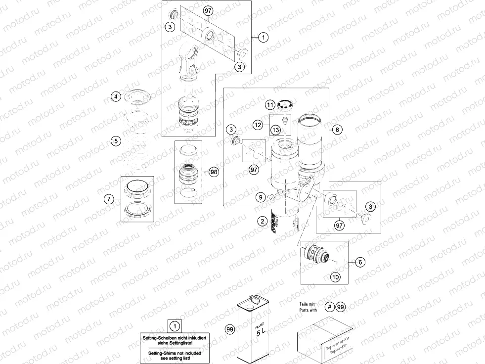 SHOCK ABSORBER DISASSEMBLED