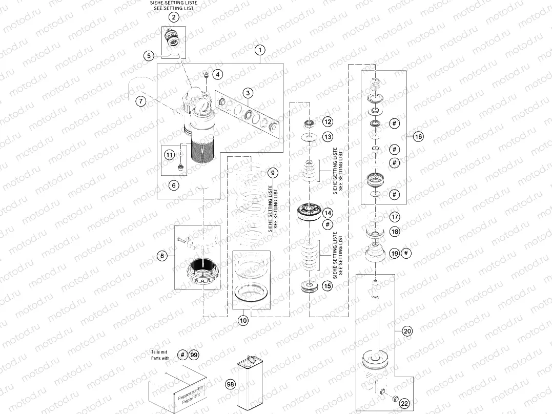 SHOCK ABSORBER DISASSEMBLED