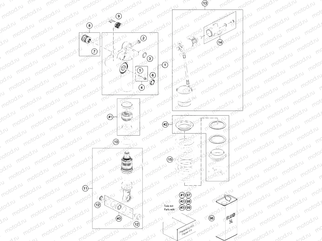 SHOCK ABSORBER DISASSEMBLED