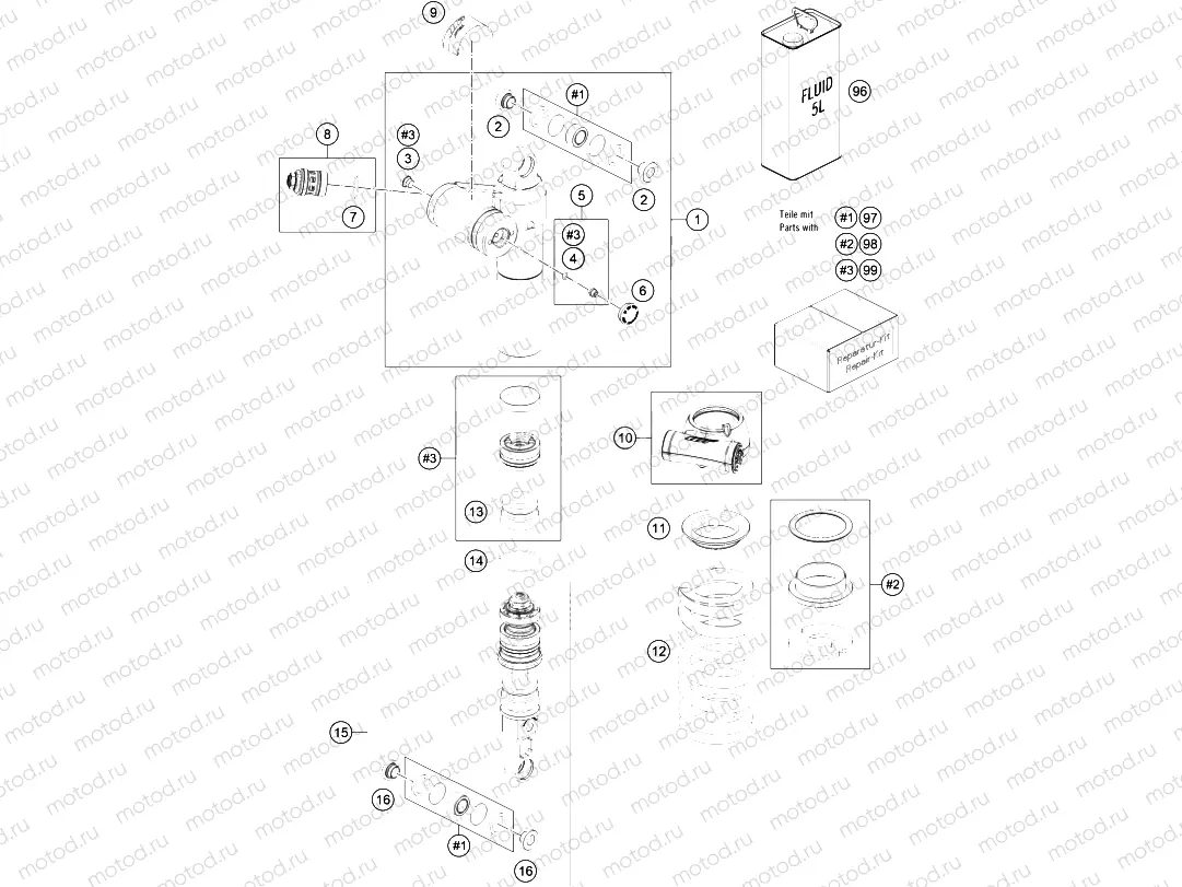 SHOCK ABSORBER DISASSEMBLED