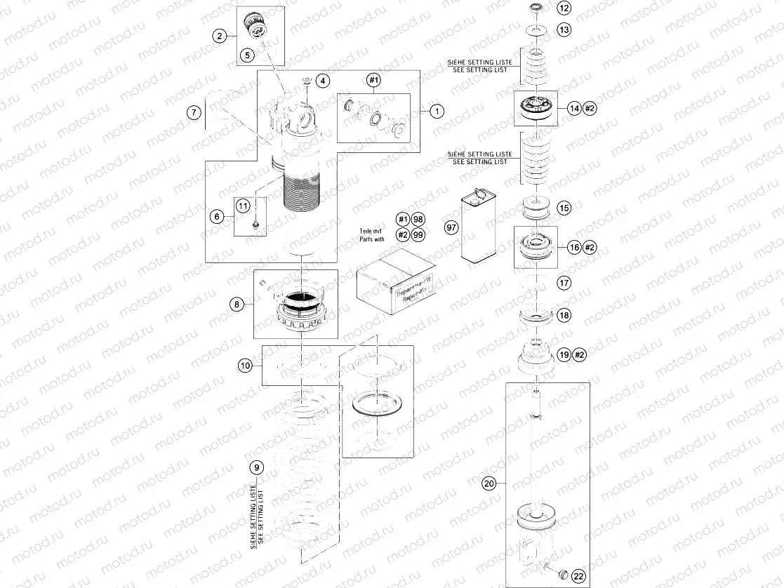 SHOCK ABSORBER DISASSEMBLED
