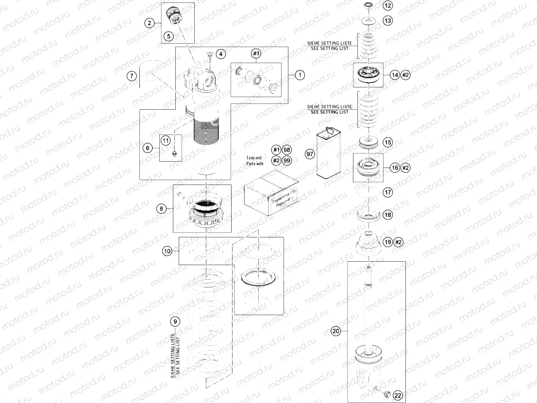 SHOCK ABSORBER DISASSEMBLED