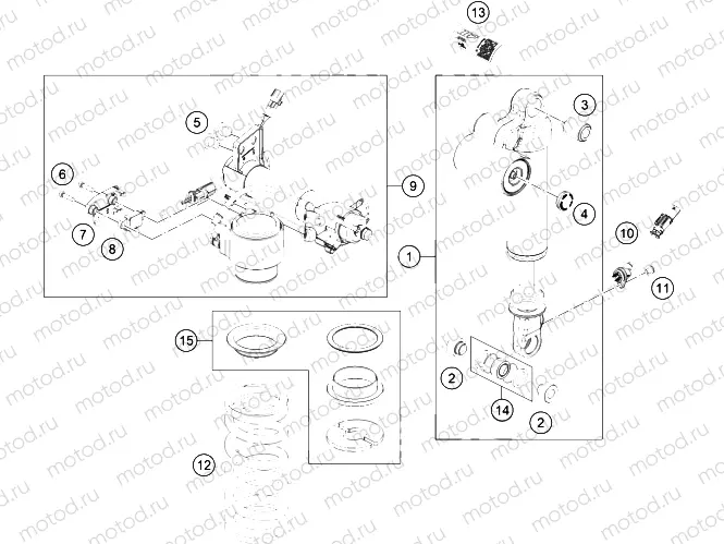 SHOCK ABSORBER DISASSEMBLED