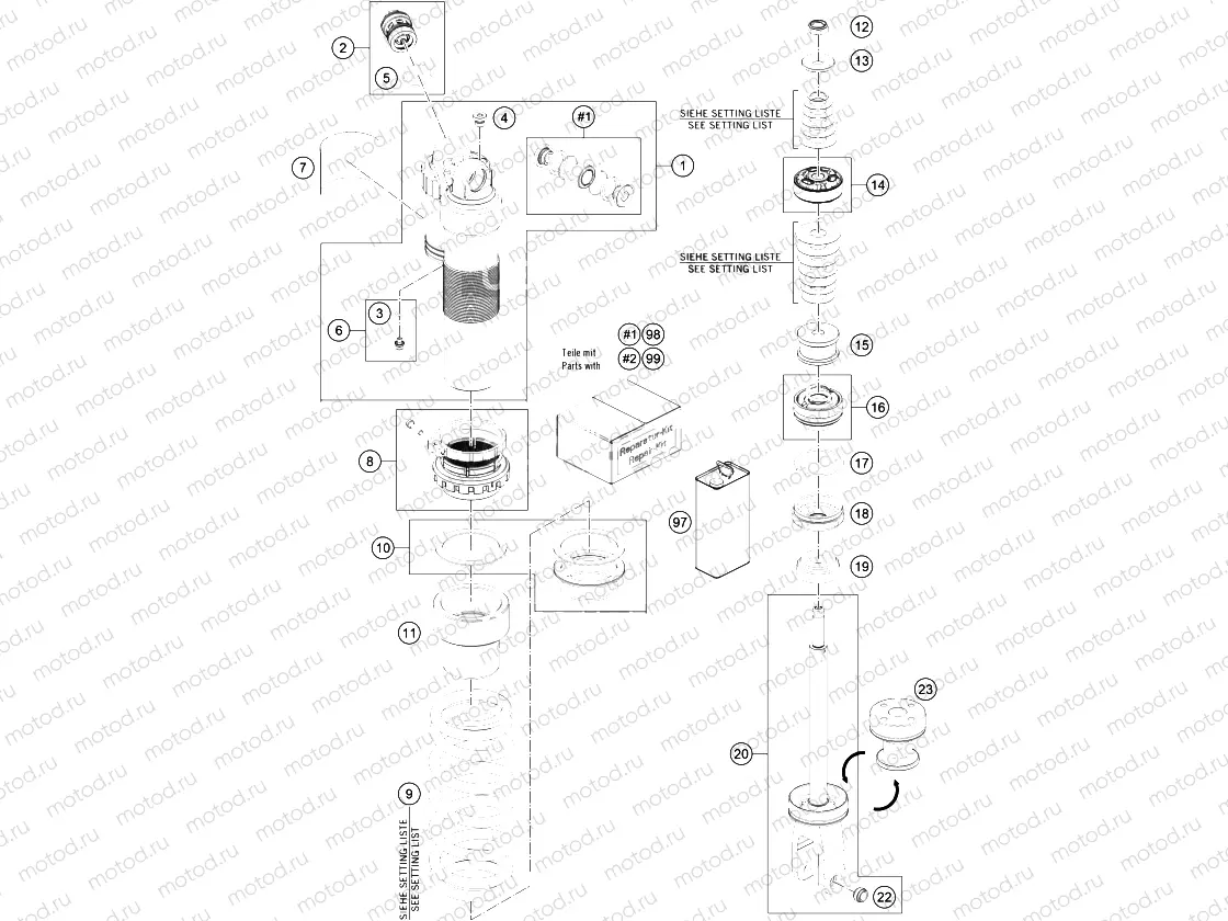 SHOCK ABSORBER DISASSEMBLED