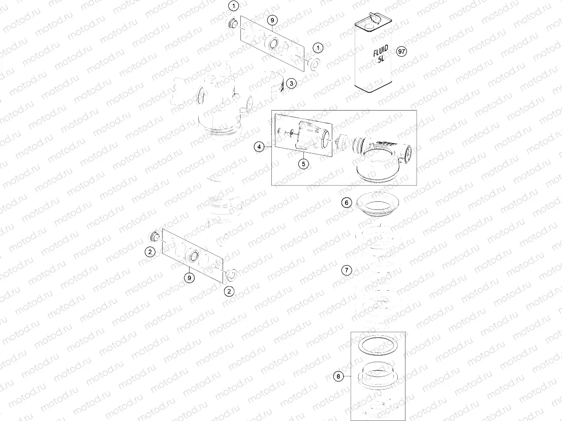 SHOCK ABSORBER DISASSEMBLED