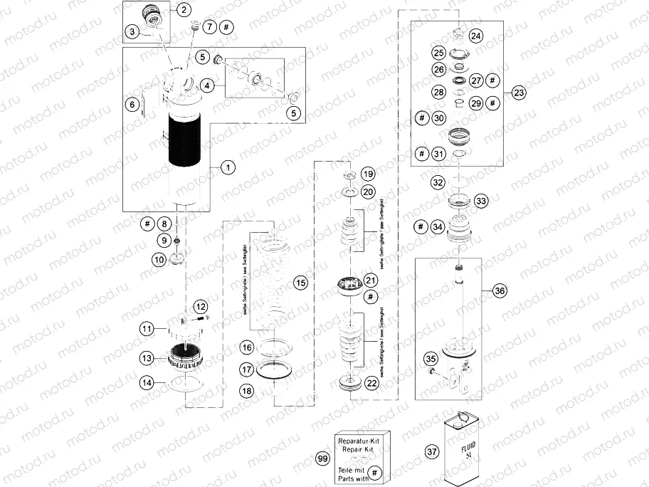 SHOCK ABSORBER DISASSEMBLED|Frame|04