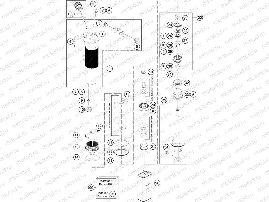 SHOCK ABSORBER DISASSEMBLED|Frame|04