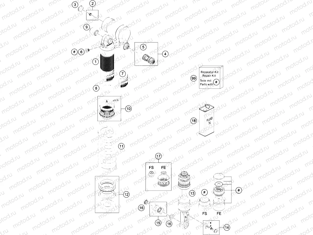 SHOCK ABSORBER DISASSEMBLED|Frame|04