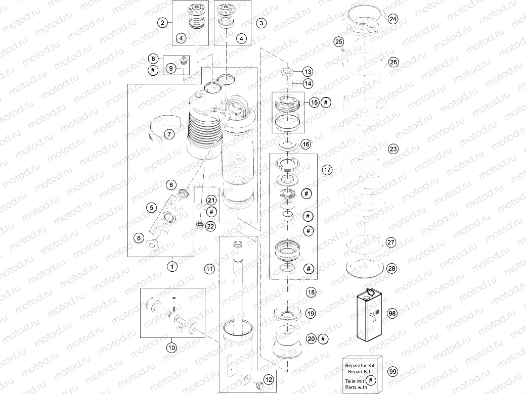 SHOCK ABSORBER DISASSEMBLED|Frame|04