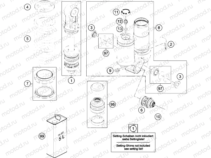 SHOCK ABSORBER DISASSEMBLED|Frame|04