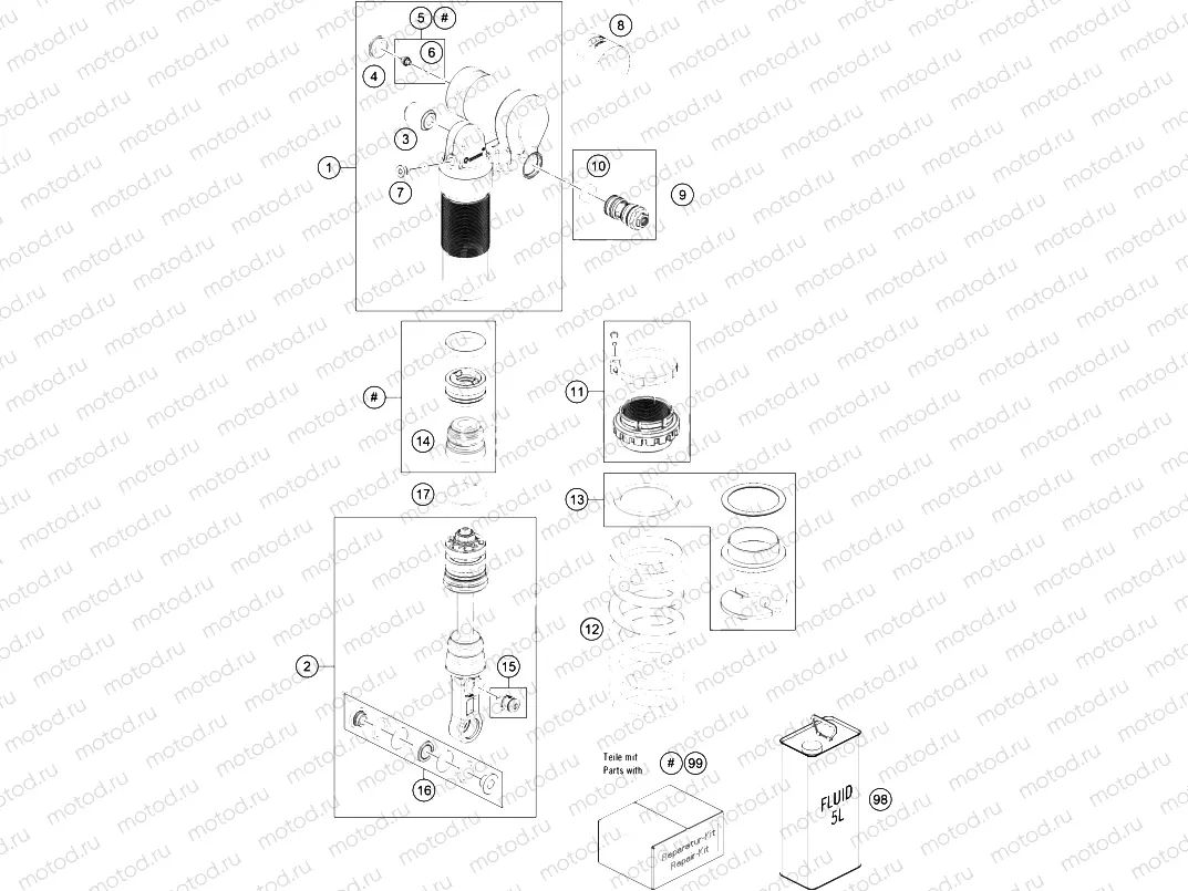 SHOCK ABSORBER DISASSEMBLED|Frame|04